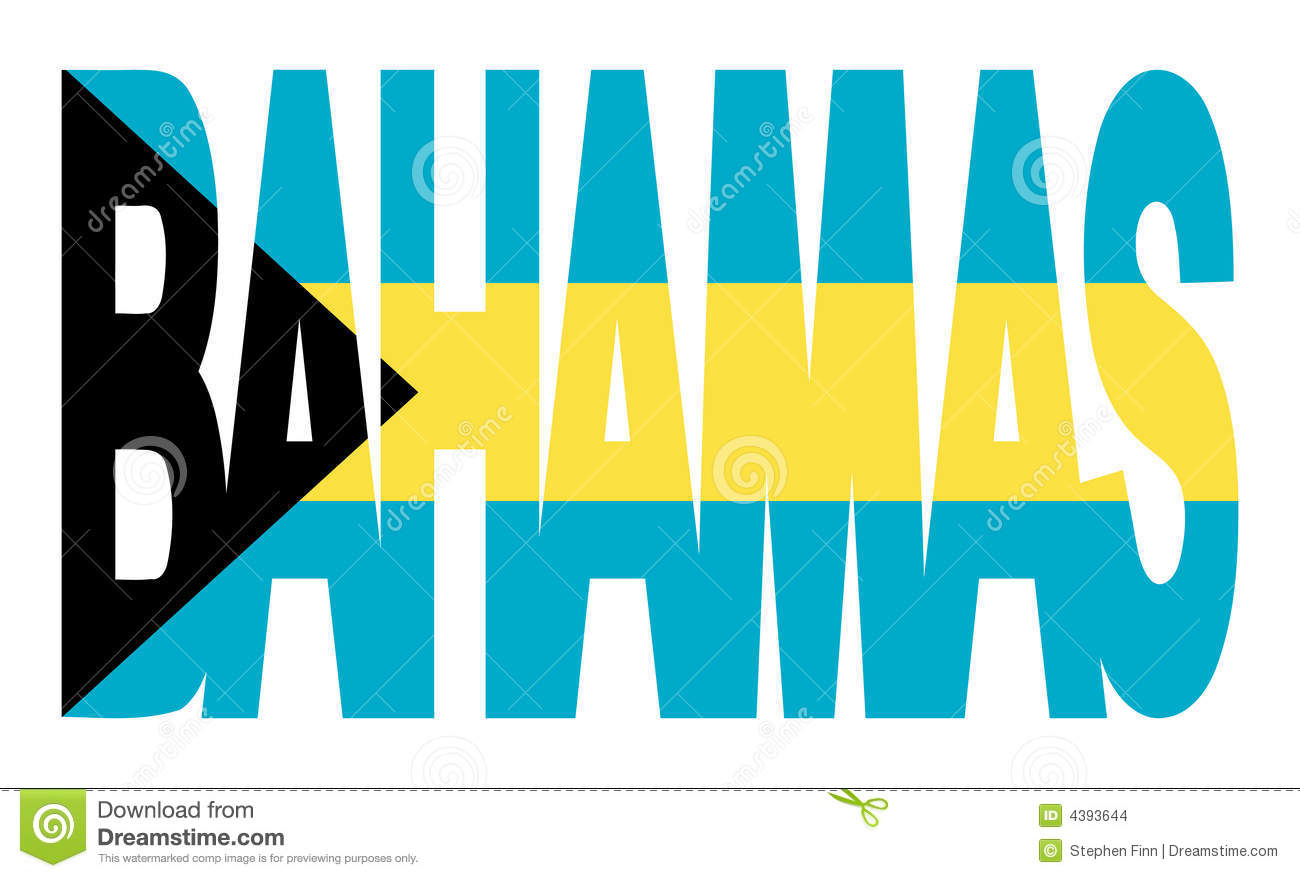 Overlapping Bahamas Text With Their Flag Illustration