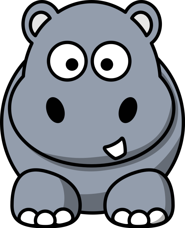 Print Your Free Hippopotamus Animal Clip Art Below