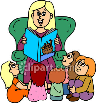 Royalty Free Clip Art Image  Daycare Woman Reading To A Bunch Of
