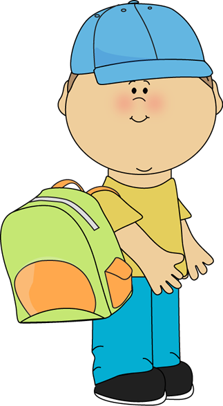 School Boy Clip Art Image   School Boy Carrying A School Backpack And