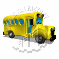 School Bus Bouncing Animated Clipart