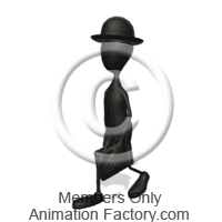Stick Man Walking With Briefcase Animated Clipart