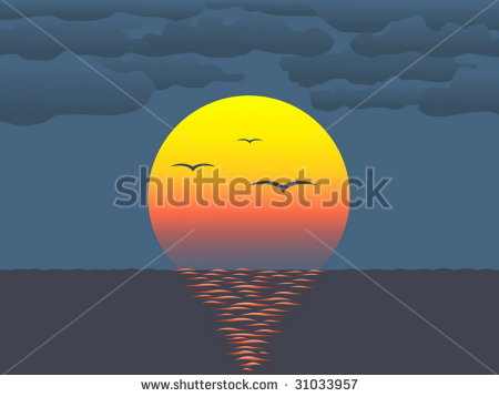 Sunset Over Water Clipart Images   Pictures   Becuo