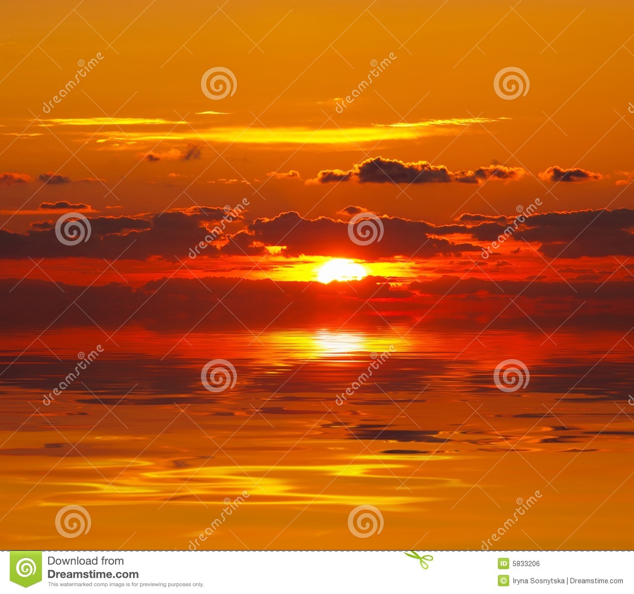 Sunset Over Water Royalty Free Stock Image   Image  5833206