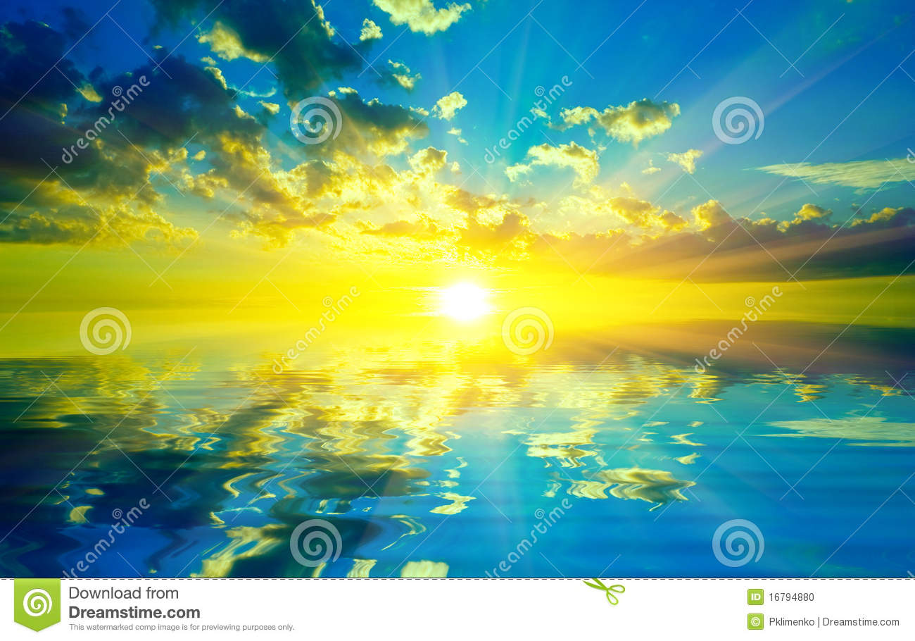 Sunset Over Water Stock Photo   Image  16794880