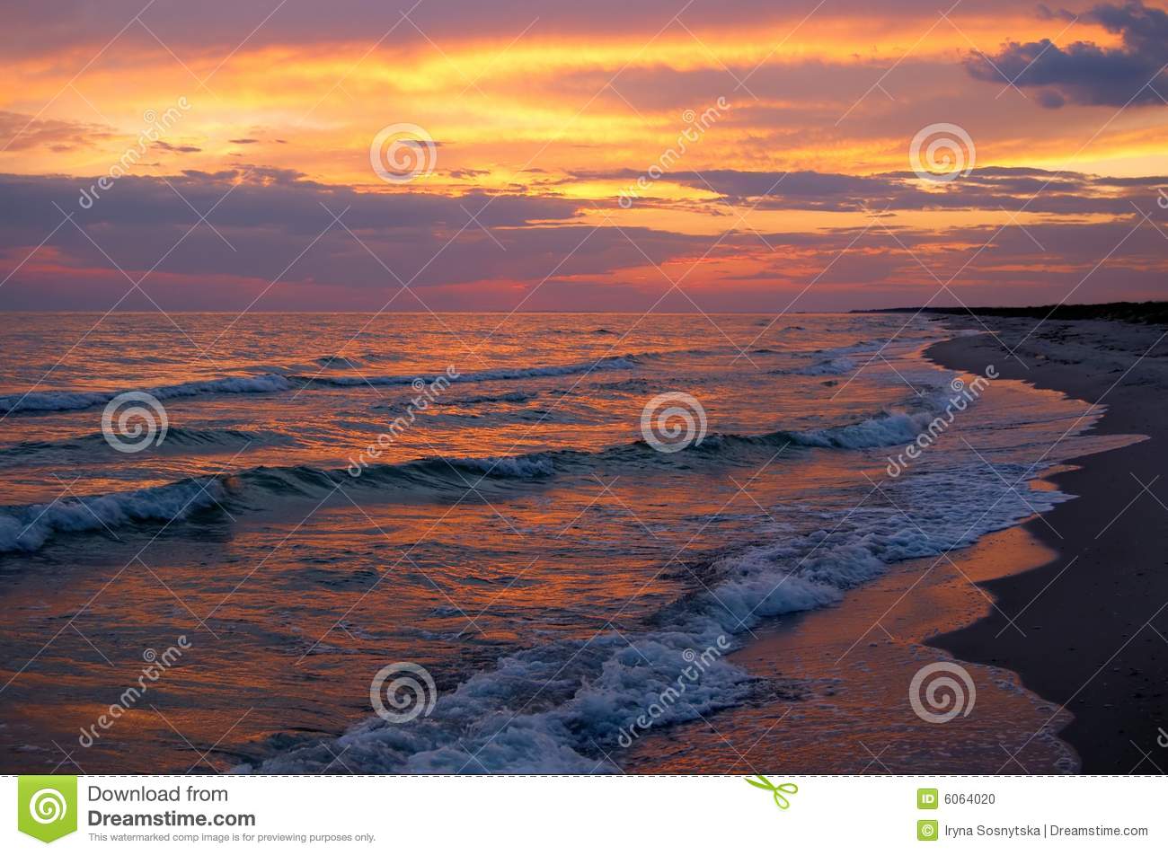 Sunset Over Water Stock Photo   Image  6064020