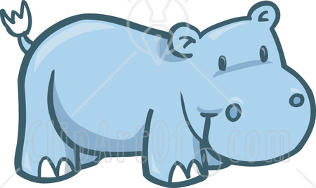 13400 Cute Blue Hippo Clipart Illustration Jpg