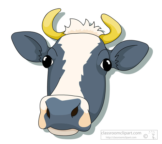 Animal Faces   Cow Face 427   Classroom Clipart