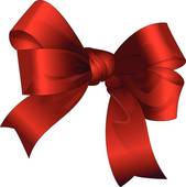 Bright Red Bow   Clipart Graphic
