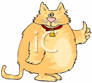 Cartoon Of A Fat Cat Giving The Thumbs Up   Royalty Free Clip Art    