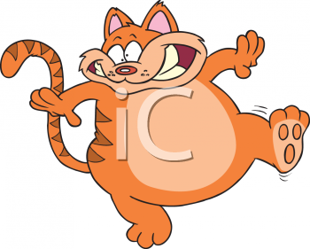 Clip Art Picture Of A Cute Fat Cartoon Cat Smiling   Animalclipart Net