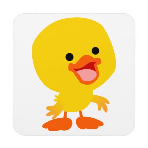 Cute Smiling Cartoon Duckling Coasters Set From Zazzle