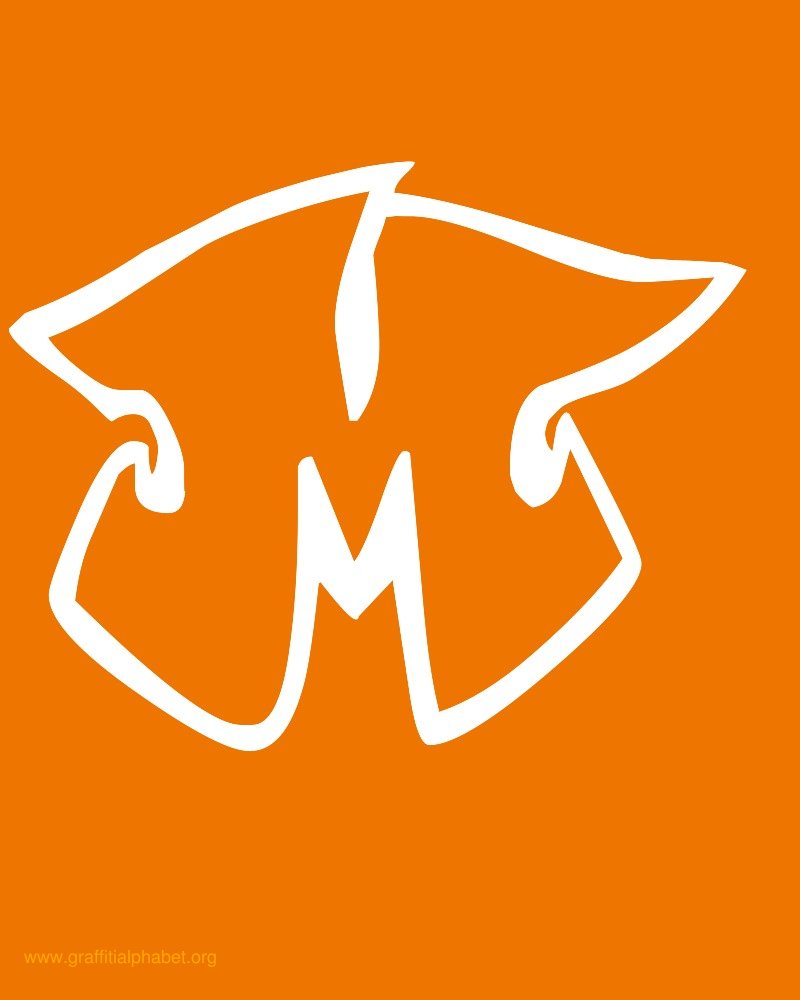 Graffiti Alphabet Orange M