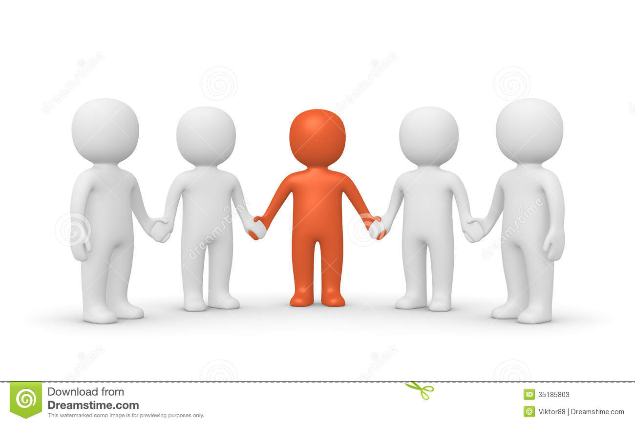 Group Of 3d People With Leader Stock Photos   Image  35185803