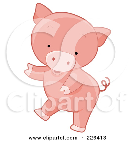 Royalty Free  Rf  Clipart Illustration Of A Cute Pig Dancing By Bnp