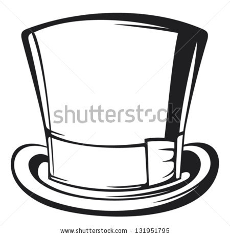 Top Hat Outline Clipart Stock Vector Top Hat Black Gentleman Hat