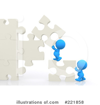 Clip Art Of A 3d Blue Jigsaw Puzzle Piece By An Opening