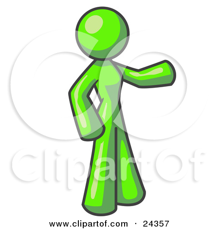 Clipart 24357 Clipart Illustration Of A Lime Green Woman With One Arm