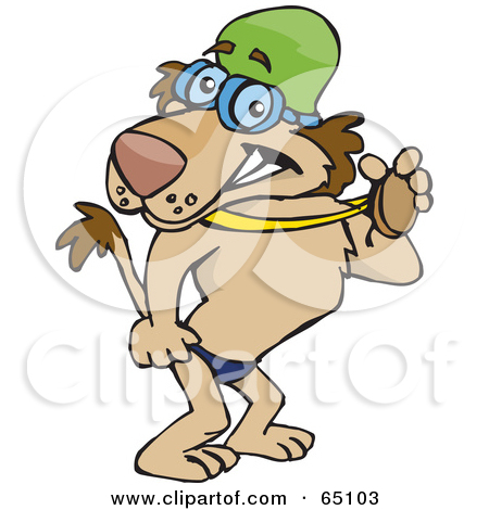 Clipart Illustration Of A Professional Swimmer Or Bodybuilder Holding