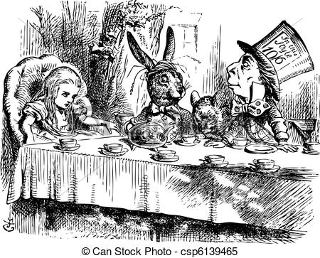 Clipart Vector Of Mad Hatters Tea Party Alice In Wonderland Original