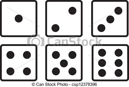 Eps Vectors Of Dice   Isolated Dice Showing Every Side Csp12378396
