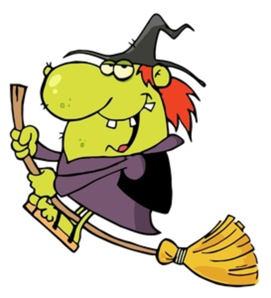 Funny Looking Old Cartoon Witch Riding Her Broomstick Smu   Free