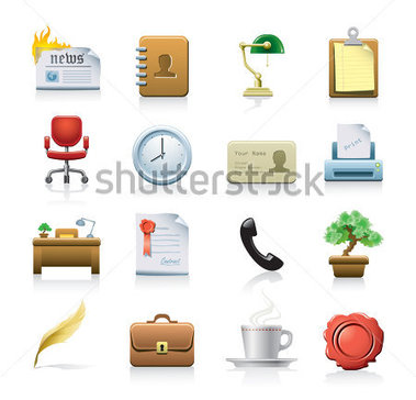 Office Related Icons Stock Vector   Clipart Me