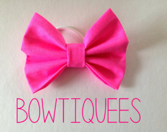 Pink Bow Pink Hair Tie Pink Pony Tail Holder  Bow Hair Clip  Bow    