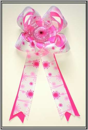 Pink Ribbon Hair Bow With Attached Barrette Each Bow Is Made Of 37