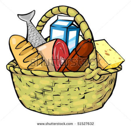 Potluck Lunch Clipart Basket Full Of Food On A