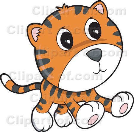 Royalty Free Animal Clipart Picture Of An Adorable Tiger Cub Running