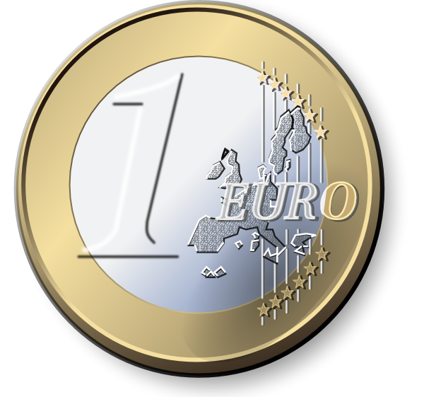 Vector One Euro Coin Clip Art 105830 One Euro Coin Clip Art Hight Png