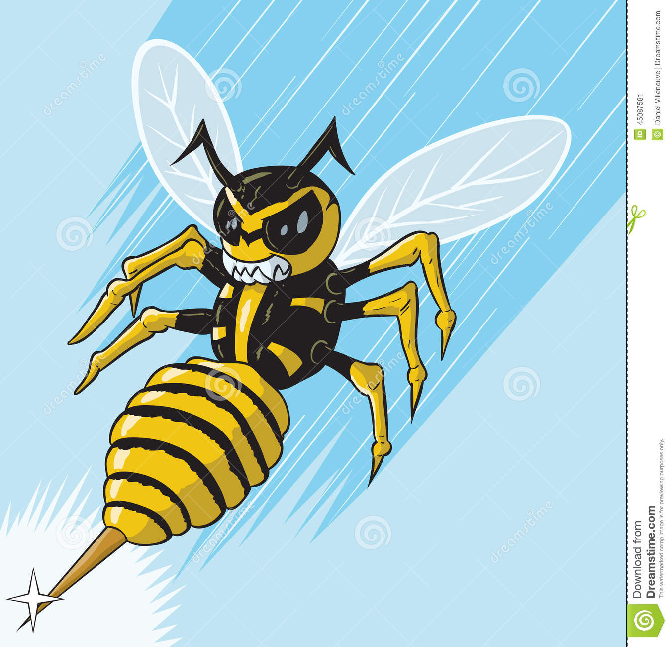 Attacking Wasp Stock Vector   Image  45087581