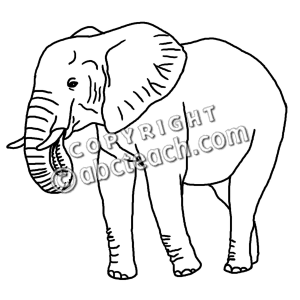 Black And White Elephant Clipart Clip Art  Elephant B W
