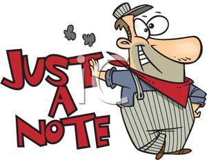 Cartoon Of A Just A Note Notepad   Royalty Free Clipart Picture