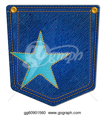 Clipart   Blue Jean Pocket  Stock Illustration Gg60901560