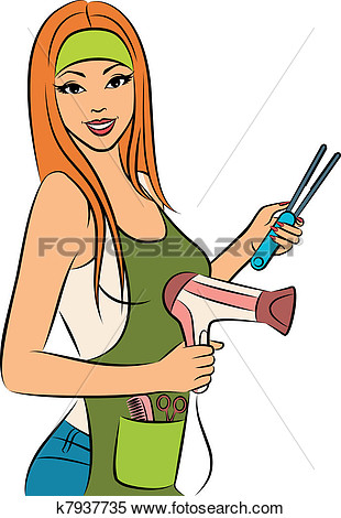 Clipart   Hairdresser With Tools   Fotosearch   Search Clip Art