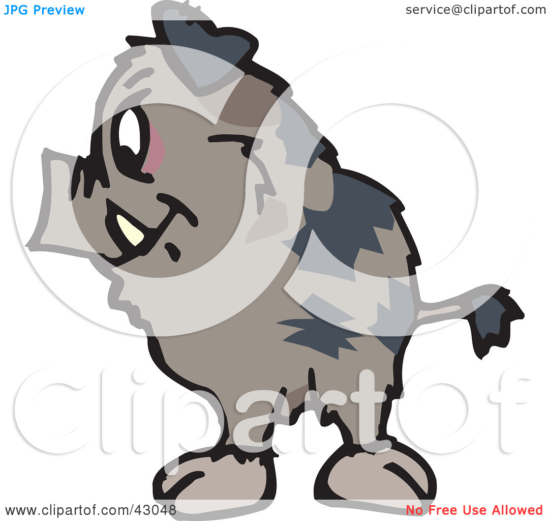Clipart Illustration Of A Wild Brown Pig By Dennis Holmes Designs