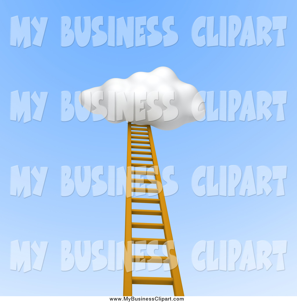 Clipart Ladder To Heaven Clip Art Of A 3d Ladder Leading Up Into A