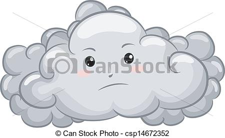 Clipart Vector Of Gloomy Dark Cloud Mascot   Illustration Of Gloomy