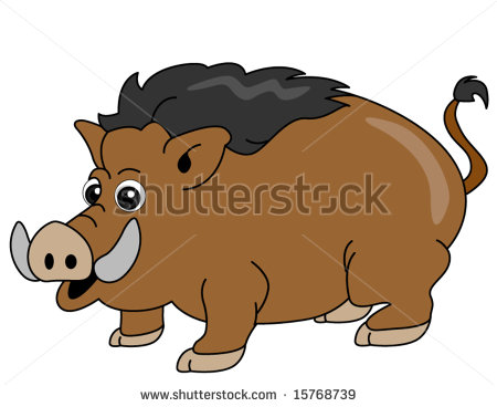 Clipart Wild Boar Cartoon   
