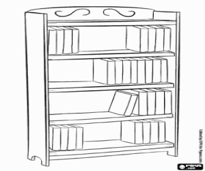 Colorear Estanter A  Librer A  Mueble Con Estantes Para Libros