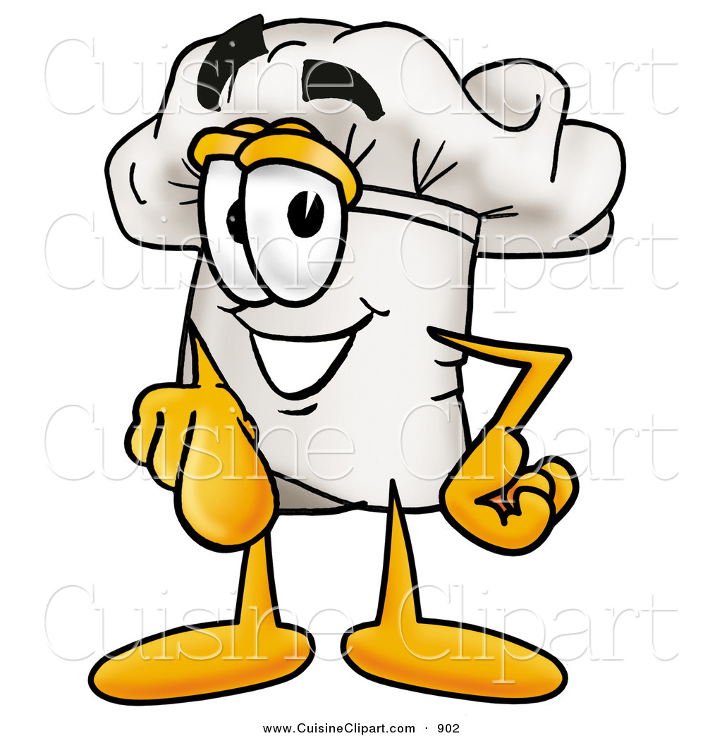 Cuisine Clipart Of A Smiling Chefs Hat Mascot Cartoon Character