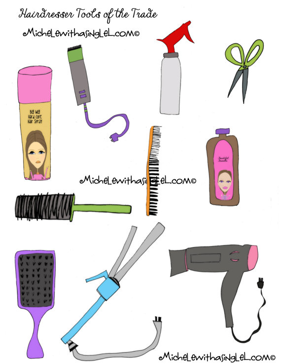 Digital Clipart   Hairdresser Tools Of The Trade
