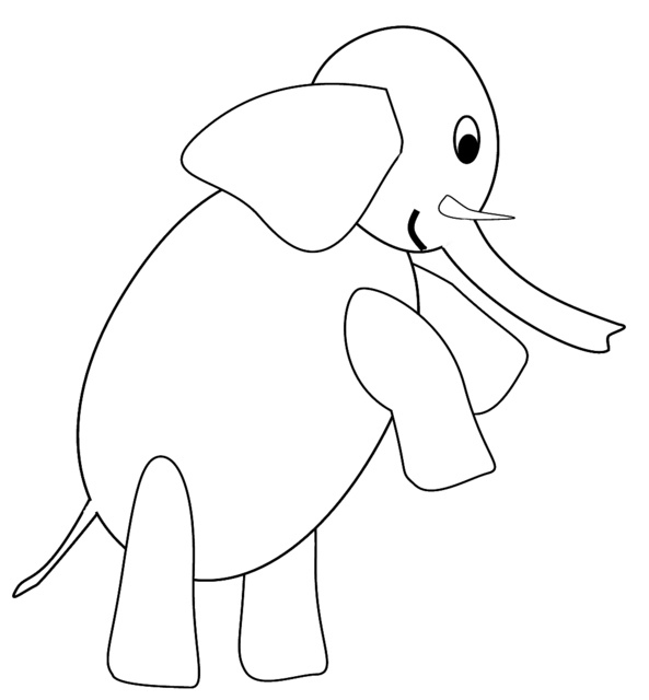 Elephant Standing Sketch Clipart To Color 20 Cm   Flickr   Photo