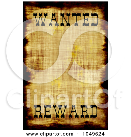 Free  Rf  Clipart Illustration Of A Wanted Reward Wild West Sign