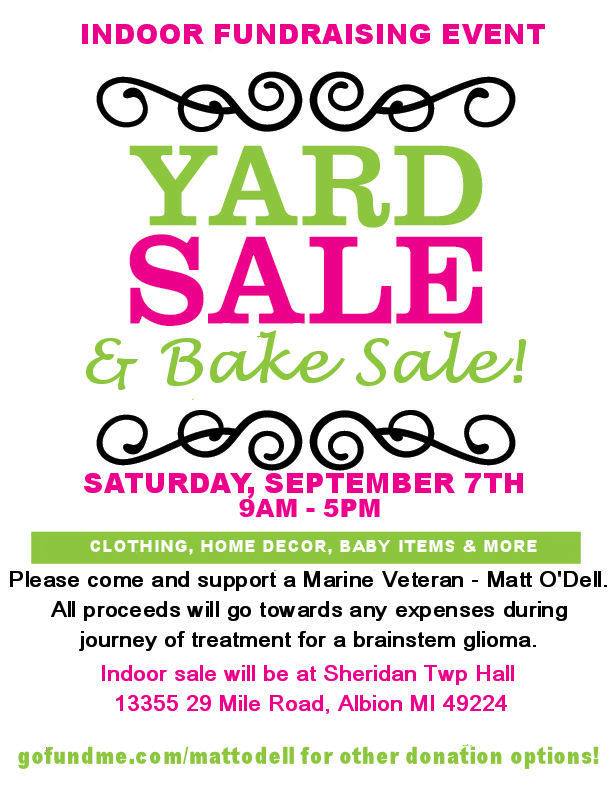 Fundraiser Yard Sale Flyer Indoor Yard Sale And Bake Sale
