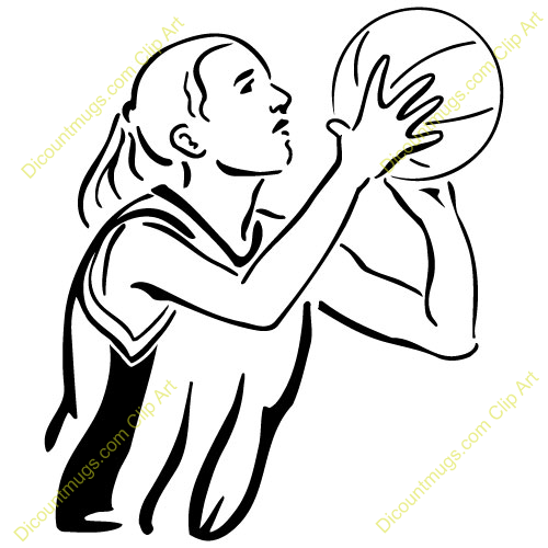 Girl Shooting Basketball Clip Art