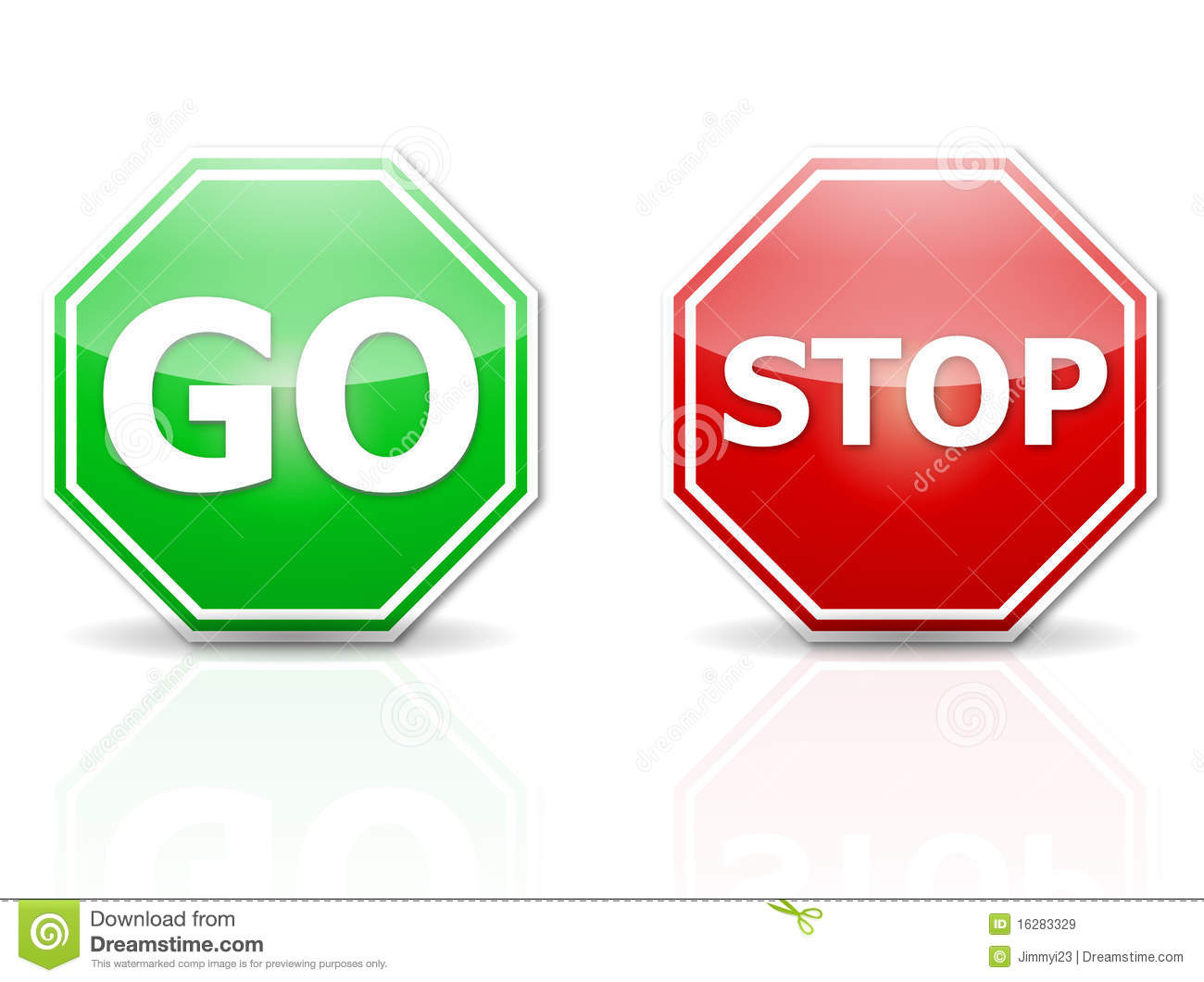 Go Sign Clipart Illustrated Stop And Go Signs