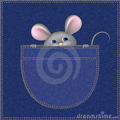 Little Mouse In The Pocket Digital Illustration For Kids  Jean